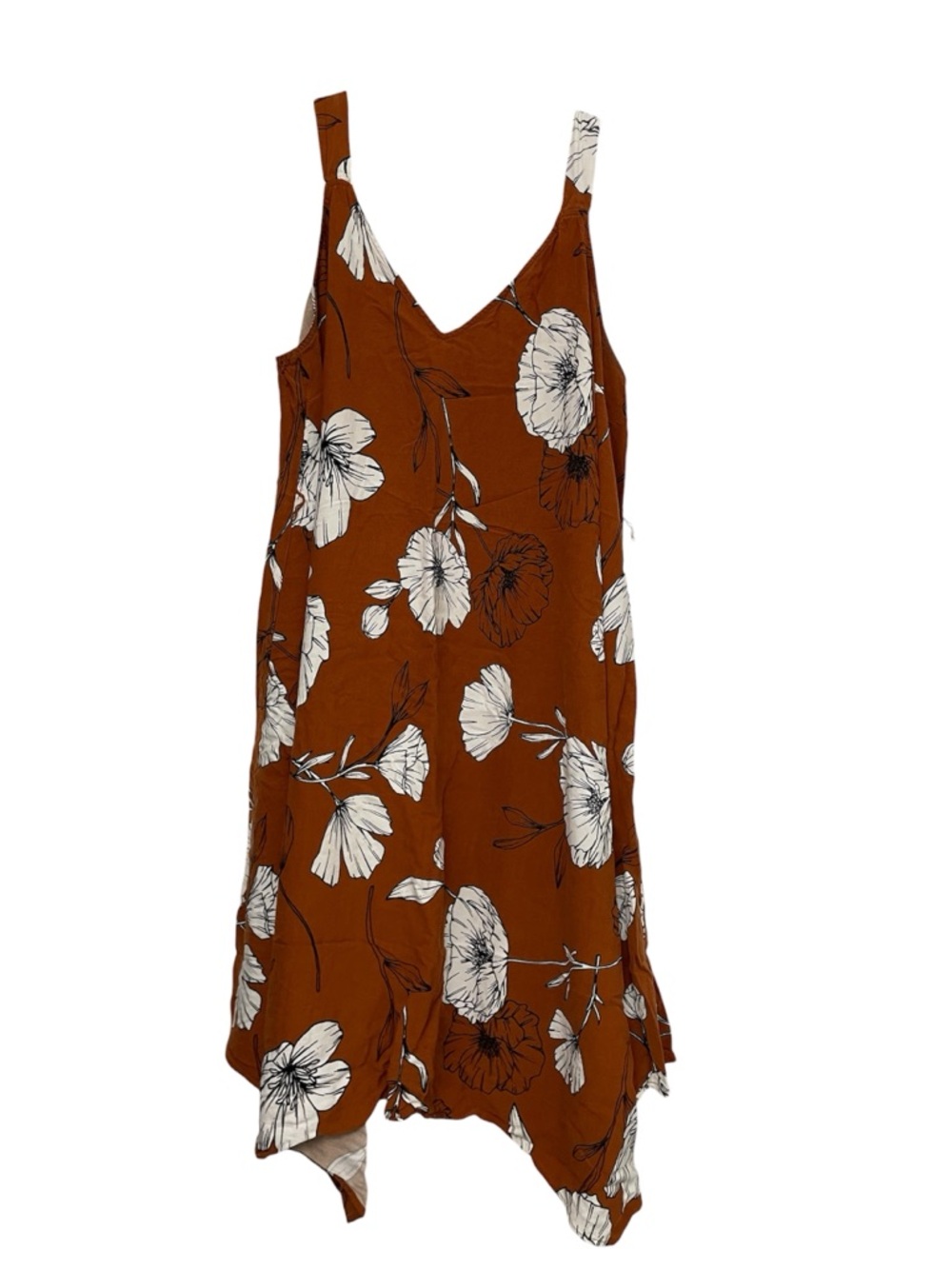 AVA & VIV VNeck Boho Midi Dress Handkerchief Hem size 2X